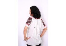 Ie damă cu mânecă scurtă model tradiţional geometric 